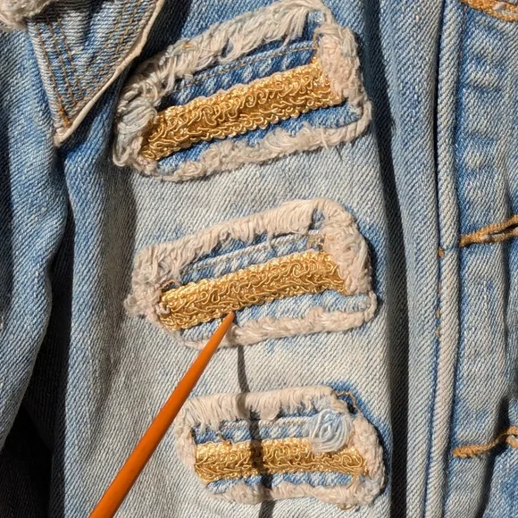 Vintage Military-inspo style BB Dakota embellished denim jacket - Picture 10 of 14